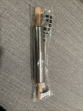 Stainless Steel Rolling Pin with Wooden Handles - Silver and Natural